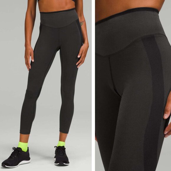 Lululemon Seamless Mesh High-Rise Training Tight 25" In Graphite Grey Size 6 - Picture 1 of 6